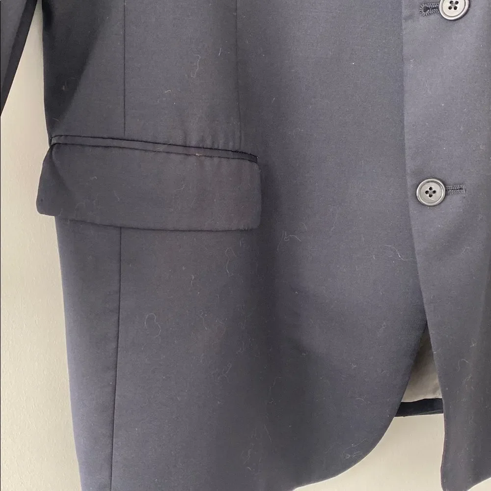 VTG Hart Schaffer Marx Men's Navy Two Buttons Blazer Size 46R Made in USA